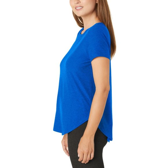 🏷️NWT Beyond Yoga On the Down Low T-Shirt In Azure Blue Heather - Size Small - Picture 3 of 10